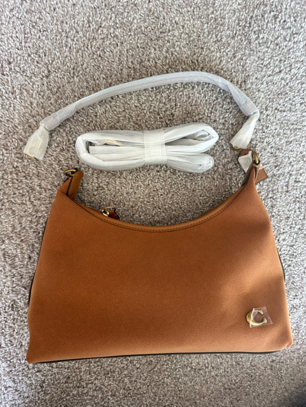 Chestnut Women's Shoulder Bag with Gold Accent